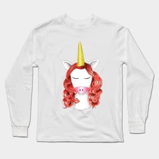 Unicorn Red Head Long Sleeve T-Shirt